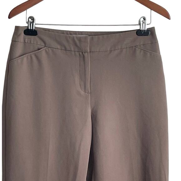 Chicos Pants Women SP Brown Straight Leg Zip Clasp Closure Pockets Lightweight - Picture 12 of 13
